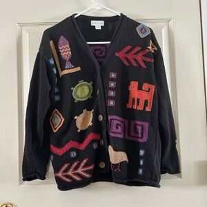 Vintage Northern Isles, size M Aztec design cardigan